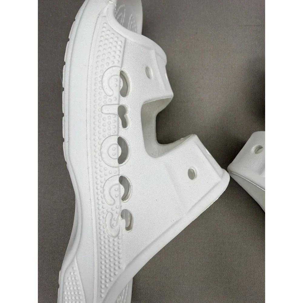 Crocs Slides Women's 9 Iconic Comfort White Sandals Men 7 Outdoor Summer Water